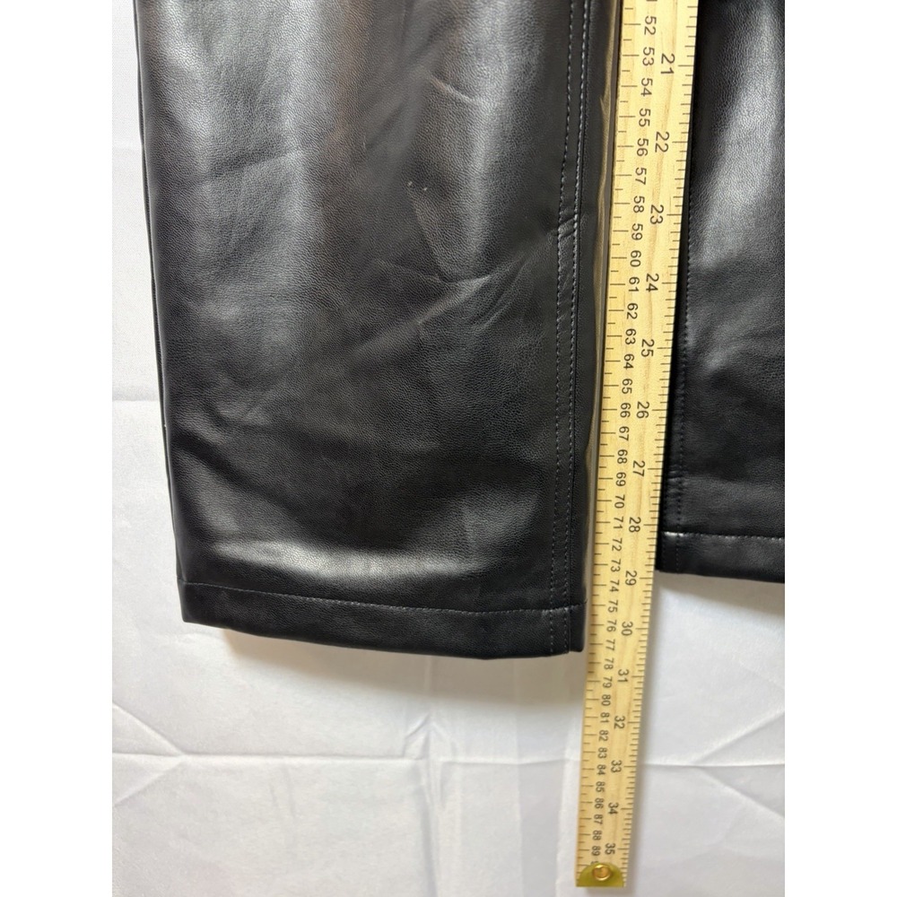 Abercrombie & Fitch Ultra High Rise Vegan Leather Pants 25/0R '90s Straight - Picture 13 of 16